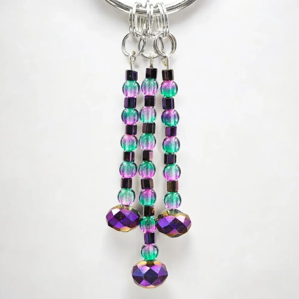 Aurora Beaded Keychain | Handmade